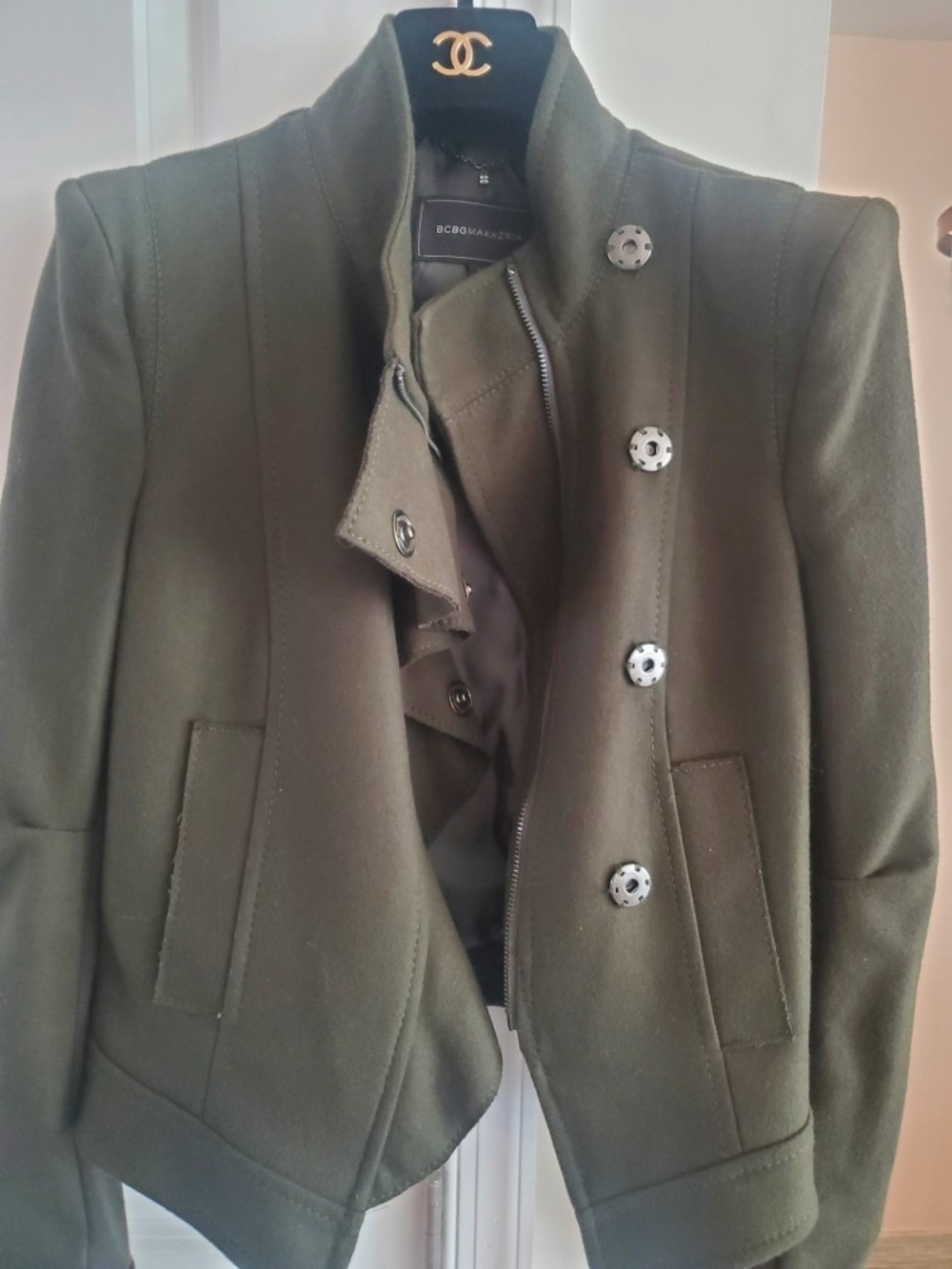 BCBGMaxAzria Navy Wool-Blend Jacket